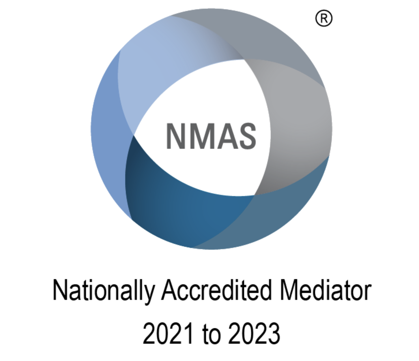 NMAS logo - Nationally Accredited Mediator 2021-2023